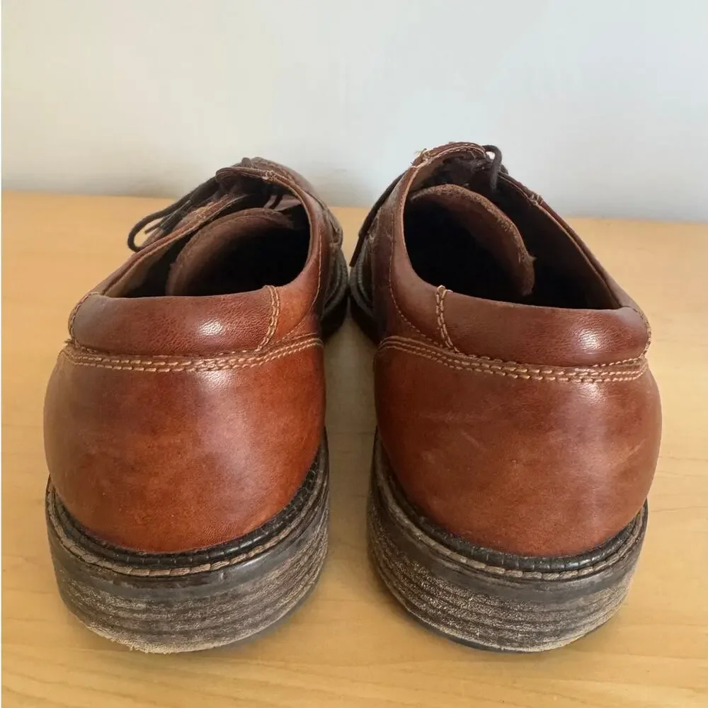 Johnston & Murphy XC4 Men's Size 9 Brown Leather Split Toe Moc Toe Oxford Shoes